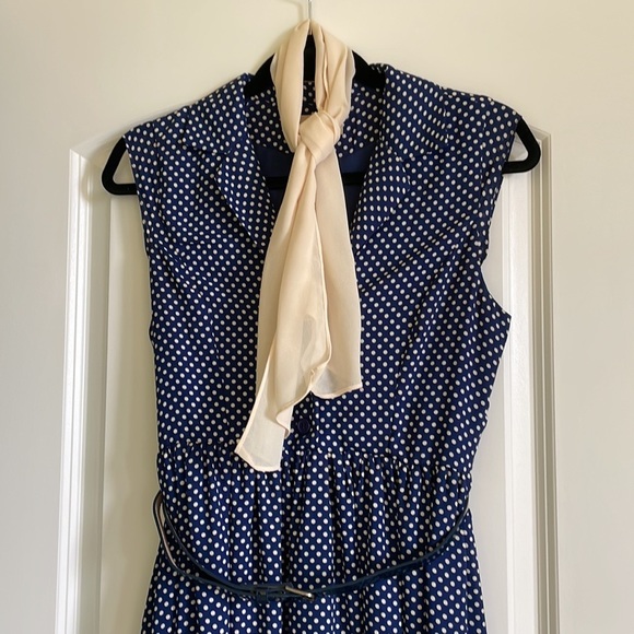 Lindy Bop “Penelope” Navy Cream Swing Dress - Picture 2 of 7